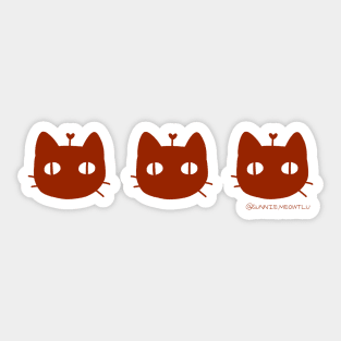 3 Pink Kitty in Red by Sunnie Meowtlu Sticker